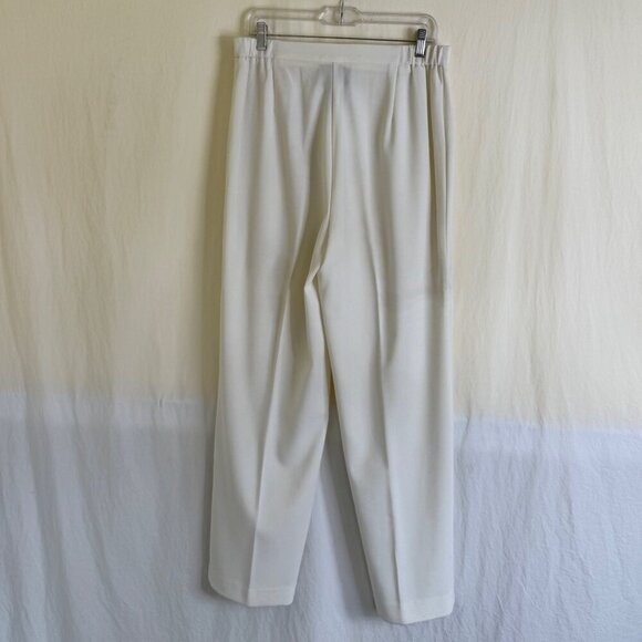 Bob Mackie Wearable Art Jacket & Pant Set Women's Size L Off White Embroidered - Picture 9 of 15